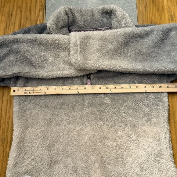 Simply Southern Sherpa Fleece Quarter Zip Pullover Ombre Gray Beige Large - Picture 8 of 10